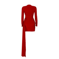 Vestido De Noche Elegante Para Mujer Con Sequinias Y Cuello En V Manga Larga Vestido De Fiesta De Boda Miniatura A-Line - details 36