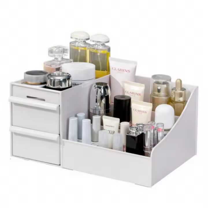Organizador De Maquillaje Para Baño Y Vestíbulo Caja De Almacenamiento Para Cosméticos Con Cajones Para Labiales Cepillos Loción Sombra De Ojos - 1