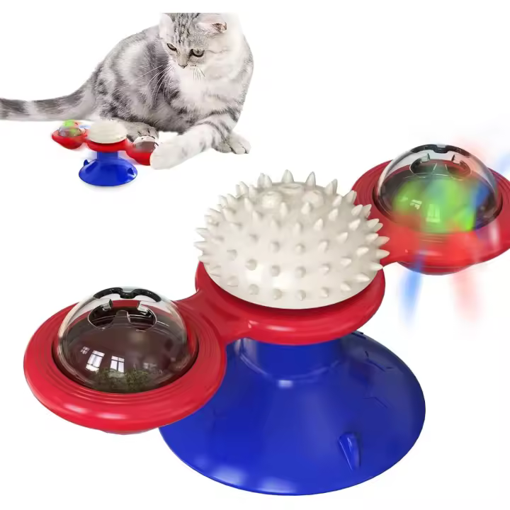 Juguete para gatos con rueda giratoria para gatitos de interior, juguete para perseguir gatos, regalo de cumpleaños - 1