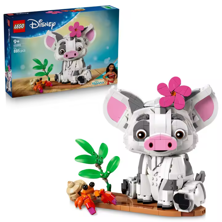 LEGO® 43292 Disney Vaiana Pua Figura Animal de Juguete con Flor y Cangrejo - 1