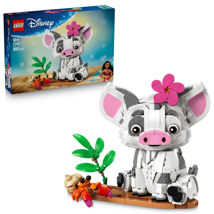 LEGO® 43292 Disney Vaiana Pua Figura Animal de Juguete con Flor y Cangrejo - 1