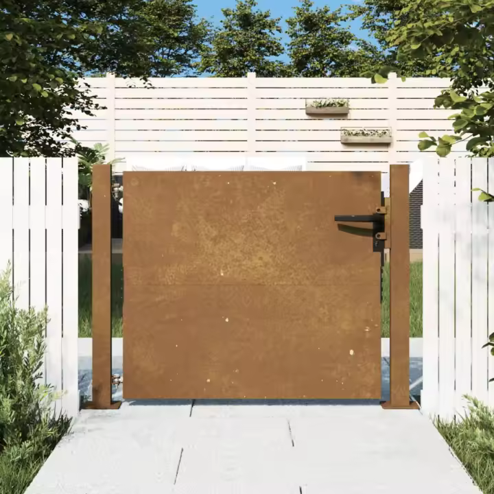 vidaXL Puerta de jardín acero corten 105x105 cm - 1
