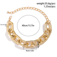 Collar Corto En Cadena Gruesa CCB Para Mujer Joyería De Moda Statement Colgante Redondo Accesorio De Cuello Trendy 2024 - details 0