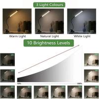 Lámpara De Escritorio LED De Clip Protección Ocular Para Estudiantes Dormitorio Y Habitación Luz De Lectura Pequeña Lámpara Negra - details 10