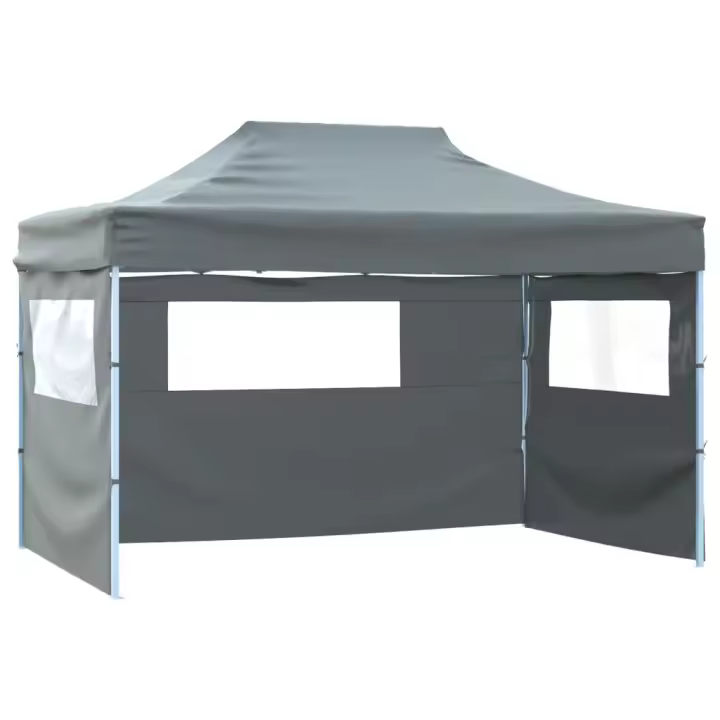vidaXL Carpa plegable profesional con 3 paredes acero antracita 3x4 m - 1
