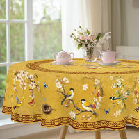 Mantel Redondo Estilo Retro Con Impresión De Flor Y Pájaro 5 Tamaños Disponibles Mantel Cuadrado Con Diseño De Flor De Cerezo Y Pájaro Mantel Decorativo Para Jardín Y Cocina Diaria Uso En Terraza Decoración De Hogar Para Primavera Y Verano - details 1