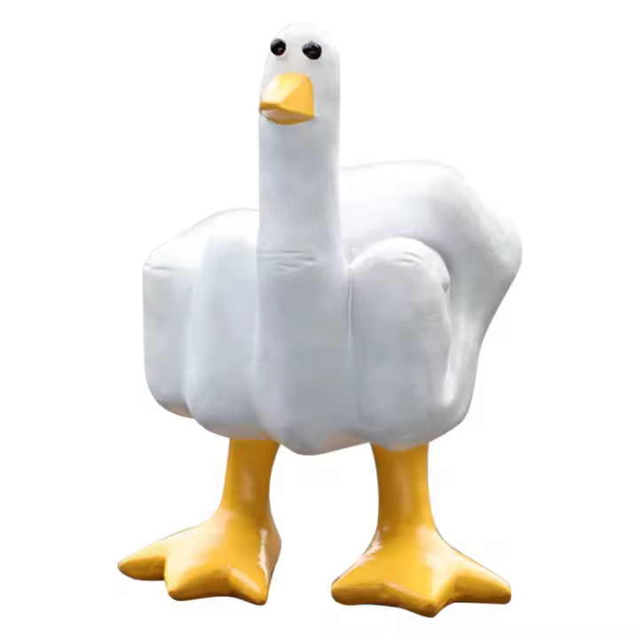 Pequeño Pato Creativo Y Divertido Estatua De Resina Personalizada Con Dedo Middle Para Decoración De Escritorio Hogar Jardín Regalo Figura Animal Estilo Moderno - 1