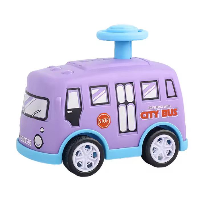 Juguete Educativo Para Niños Coche De Resbalón Inercia Azul Para Interacción Padre-Hijo Interior Juguetes De Taxi Avión Autobús Escala 1:32 Regalo De Cumpleaños - 1