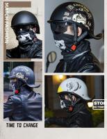 Casco De Motocicleta Retro Medio Cara Con Parabrisas Y Visores HD Para Hombres Y Mujeres Capaz De Ciclismo Y Scooter Material ABS Peso 900g - details 14