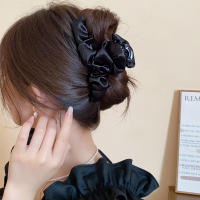 Pinza Para El Cabello En Forma De Mano De Tiburón Negro Con Lazo Decorativo Accesorio De Moda Para Mujer Estilo Geométrico - details 1