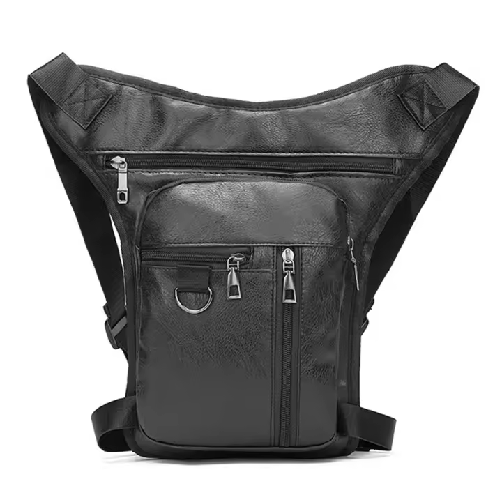 Bolsa De Pierna En Cuero PU Para Motocicleta Bolsa De Cintura Para Viaje Turismo Ciclismo Unisex Negro Marrón - 1