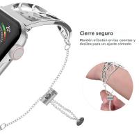 Correa De Acero Inoxidable Compatible Con Apple Watch Para Mujeres Estilo Metalico Versátil Para Modelos De 38mm 40mm 41mm 42mm 44mm 45mm - details 3