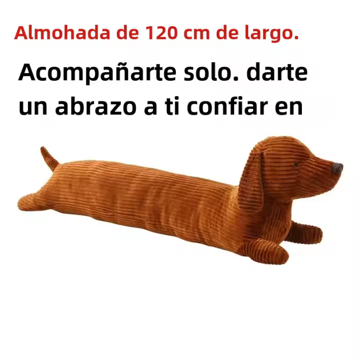 Cojín De Peluche De Perro Dachshund Suave Y Duradero Para Abrazar Decoración De Sofa Regalo Para Niños Forma Larga Tamaño 47in - 1
