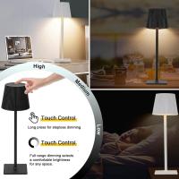 Lámpara De Mesa LED Táctil Clásica Recargable Sin Cable 3 Colores Ajustables Para Habitación Hotel Restaurante Bar - details 8