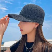 Sombrero De Béisbol De Paja Transpirable Para Hombres Y Mujeres Verano Sombreros De Sol Ajustables De Color Sólido Accesorios De Playa Protección UV - details 6