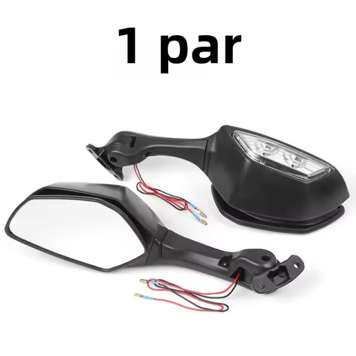 Espejos Retrovisores LED Para Motocicleta Para Ninja ZX 10R 2011-2020 NINJA H2 2014-2015 R15 V3 V4 R1M Luces Laterales De Aluminio ABS Plástico Vidrio - 1
