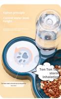 Tazas Para Gatos Con Dispensador De Agua 3 En 1 Diseño De Oreja Tilted Set De Tazas De Alimento Y Agua Con Botella De Agua Para Protección Del Cuello Material Plástico Forma Redondeada - details 6