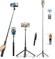 FGNS 168cm Trípode soporte para Teléfono Movil, Palo Selfie con Control Remoto Desmontable para Teléfono Móvil, Tripode Giratorio de 360° Mejorado, Soporte de Trípode de Teléfono Compatible con 4"-7"smartphones - details 0