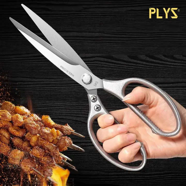 Tijeras De Cocina PLYS Potentes Para Huesos De Pollo Y Escamas De Pescado Multiusos Con Abrigo De Botella Acero Inoxidable - 1