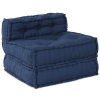 Pouffe modular vidaXL índigo 70x70x54 tela - details 3