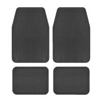 X-Juego de 4 Alfombras de Goma Fina para Coche, Alfombrillas Universales para Coche,Antideslizantes,Alfombras Delanteras y Traseras,Color Negro - details 0