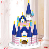 Castillo De Fantasía Rosa Para Niñas Bloques De Construcción Micro Para Niños Y Niñas De 6 a 12 Años Juego De Rompecabezas De Plástico Sin Baterías - details 3