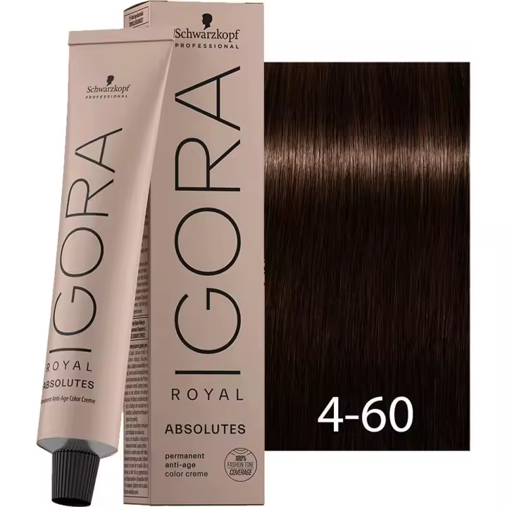 Schwarzkopf IGORA Royal Absolutes 4-60 Castaño Medio Chocolate Natural Cuidado del Cabello 60 ml - 1
