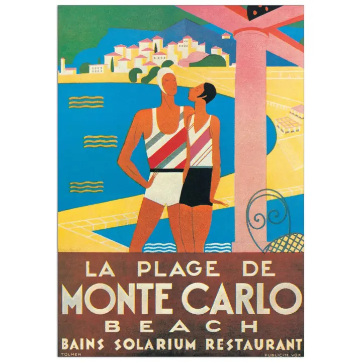 Panel decorativo, listo para Colgar. -Montecarlo (La Plage) - Cm 48x68 - 1