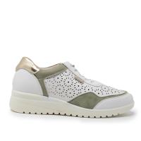 AMARPIES 28308BLCO-KA Sneakers mujer 35590 25V CASUAL SPORT PICADO BLANCO-KAKI - details 2