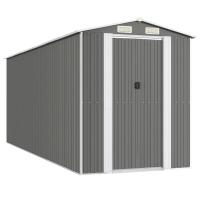 Cobertizo de jardín acero galvanizado gris claro 192x523x223 cm Decoración de muebles de jardín al aire libre - details 1