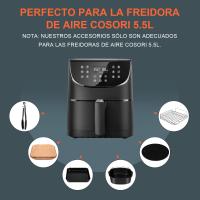 COSORI de 5,5 L - 50 piezas de Papel para freidora de Aire-Incluye todos los utensilios necesarios como pinzas, Moldes de silicona para freidora y bandejas Planas y profundas - details 7