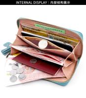 Cartera Larga Para Mujer Con Cremallera De Cuero Tres Colores Moda Monedero Bolso De Mano Con Compartimento Para Tarjetas - details 4