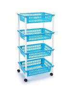 STARLEY-Carrito verdulero Modelo PLFT de plástico con 4 Niveles y Ruedas, cestas apilables portaobjetos, Frutas, Verduras, Cocina, baño (85 x 40 x 30cm) - details 2