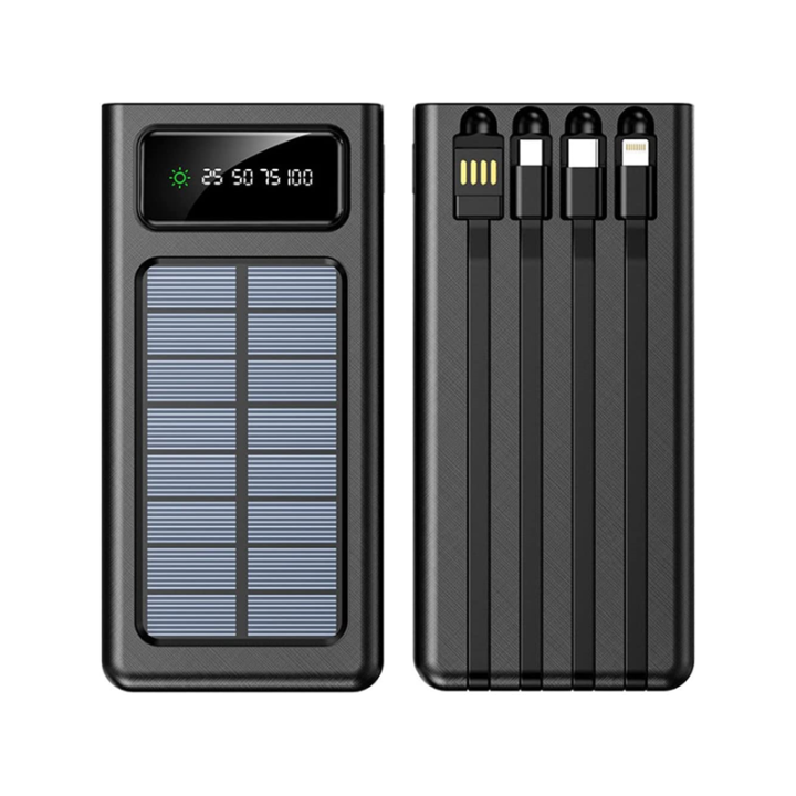 BIT Cargador portátil Solar Power Bank 10000Mah/20000Mah Gran Capacidad Incorporado 5 Salidas Y 3 entradas Cable y Internal Compatible con Todos Los teléfonos Inteligentes y Dispositivos USB