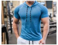 Sudadera De Carrera Para hombreQuick Drying Muscle Shirt Con Capucha Corta Para Gimnasio Y Entrenamiento Deportivo - details 10