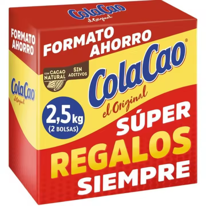 Cola Cao Original 2,5 Kg para Preparación Fría y Caliente + Regalo - 1