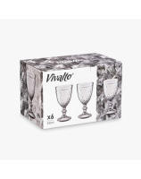 Arte Regal Set 6 Copas cristal Diamante Gris 330 ml 9 x 17 x 9 cm - details 1