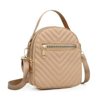 Bolso Bandolera Para Mujer Con Varios Bolsillos Y Pouch De Teléfono Móvil Color Sólido Bolso De Hombro Con Bordado En Cuadrícula Versátil - details 15
