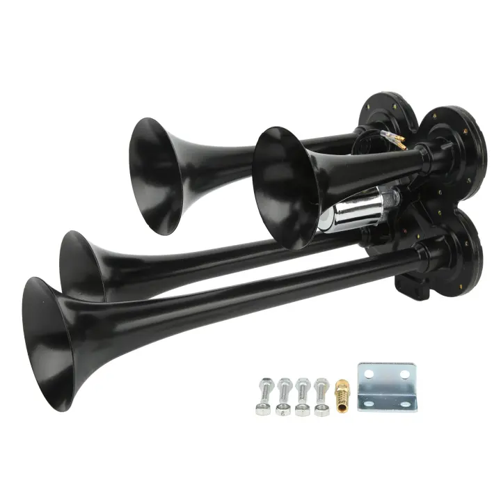 Bocina De Aire Con 4 Trompetas 150DB 12V Universal Para Coches Camiones Barcos Trenes Bocina De Aire Para Barco - 1