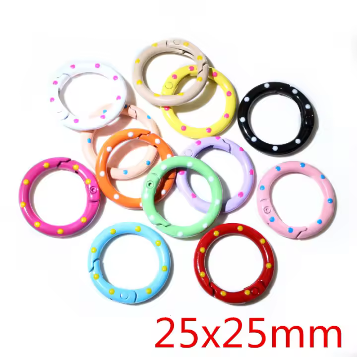 Llaveros Redondos De Corazón Y Gato En Aleación De Zinc Sin Plomo Ni Níquel 10 Piezas Colores Aleatorios Para Fabricación De Llaveros Accesorios Con Hebilla De Langosta - 1