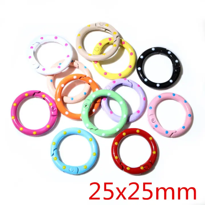 Llaveros Redondos De Corazón Y Gato En Aleación De Zinc Sin Plomo Ni Níquel 10 Piezas Colores Aleatorios Para Fabricación De Llaveros Accesorios Con Hebilla De Langosta - 1
