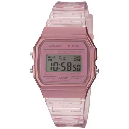 RELOJ CASIO RETRO VINTAGE F-91WS-4EF PARA MUJER ROSA - 1