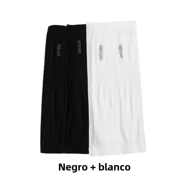 2 Pares De Mangas De Seda Para Hielo Protección Solar Para Hombres Y Mujeres Ciclismo Exterior Protección Contra La Luz UV Negro Y Blanco - 1
