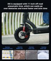 Scooter Eléctrico iScooter iX6 con Neumáticos Todoterreno Neumáticos de 11 pulgadas, Motor Trasero de 1000W, Velocidad Máxima de 45km/h, Batería de 48V y 17.5Ah, Autonomía de 60km, Bloqueo NFC, Sistema Antirrobo Inteligente, Vinculación con Teléfono - details 10