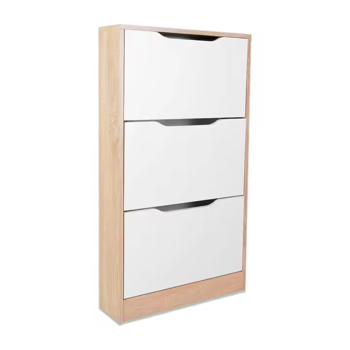 Meyvaser Mueble Zapatero con 3 Puertas - Acabado en Color Cambrian y Blanco - Medidas: 107 Cm (Alto) X 60 Cm (Ancho) X 17,3 Cm (Fondo) - Práctico y Funcional - 1