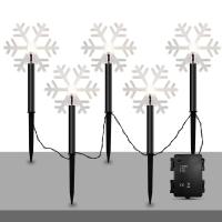 Luces Solares Para Jardín De Navidad Con Diseño De Copo De Nieve Instalación Por Montaje Luz De Palillo Exterior Lámpara De Vivero Decorativa Para Árbol De Navidad - details 8