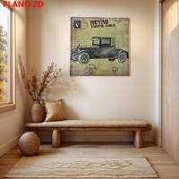 MEJORADA Cartel Metálico Retro – Placa de Metal Vintage con Diseño de Vehículos Clásicos – Decoración para Bar, Garaje, Hogar, Oficina – 29.6x29.6cm - details 7