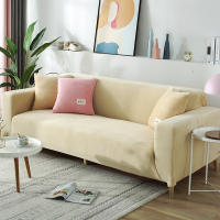 Cubierta De Sofá De Terciopelo Para Sala De Estar Color Gris Estirable Sólido Cubierta De Sofá Conjunto Funda Para Asiento Y Cojín 1PC - details 8