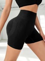 Shorts De Yoga De Cintura Alta Sin Costuras Estirables Para Correr Deporte Mujer Activewear Corto Color Sólido Sin Bolsillos - details 24