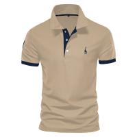 Camisa Polo Giraffe Para Hombre Calidad Superior Bordado Verano Manga Corta Casual Negocios Social Talla BR Polos Para Hombres - details 4